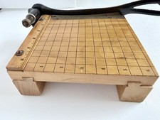 Vintage Ingento No. 1 Paper Cutter 7" Mini Desktop Guillotine Cast Iron Maple