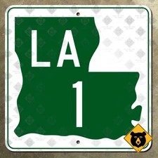 Louisiana Highway 1 route marker road sign Alexandria Shreveport 12x12