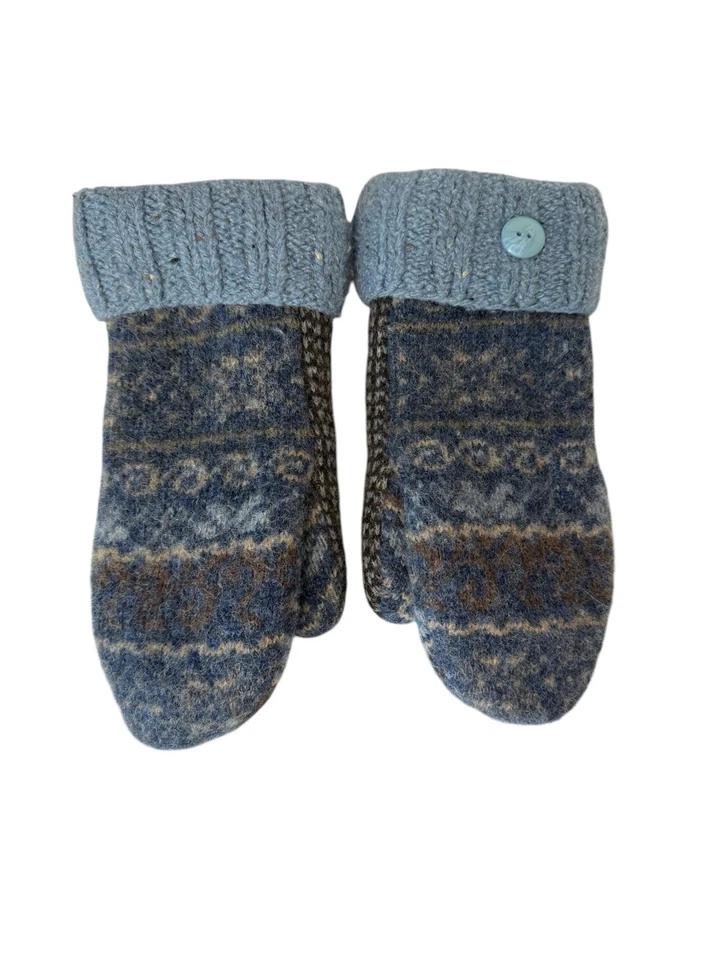 Рукавицы ручной работы переработанные свитера переработанная шерсть или смесь флисовая подкладка OSFM - Изображение 4 из 4