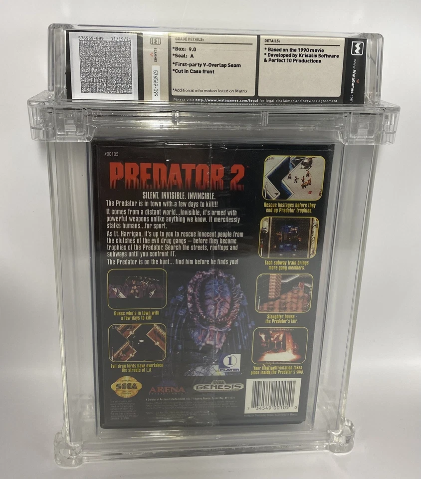 Predator 2 (Sega Genesis, 1992) GEN WATA 9.0A SEALED - Image 2 of 4