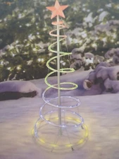 Celebrations LED Multi Spiral RGB Ribbon 4 ft. Yard Decor