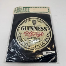 Vintage Blarney Woollen Mills Black Guinness T-Shirt - Large - New / Old Stock