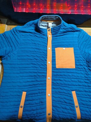 Duluth Trading Company Men's XL Flintlock Full Snap Mock Neck Blue Jacket