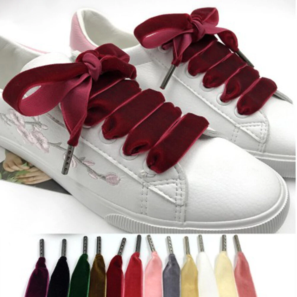 THICK FLAT FAT SHOE LACES 1.6cm Wide Velvet Shoelaces All Shoe Types Boot Shoes