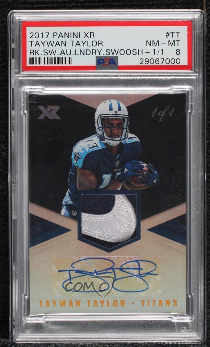Taywan Taylor Panini XR Rookie Swatch Autographs #RSATT Laundry Tags-Swoosh 1/1