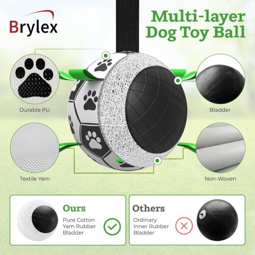 Dog Toys (8 Inch) Large World Cup Soccer Ball with Straps, Iterative Dog Toys - Picture 7 of 9