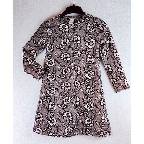 Girls Fancy Coat Jacket Floral Flocked Blush Black Sz12 Sweet Heart Rose Glitter - Picture 5 of 12