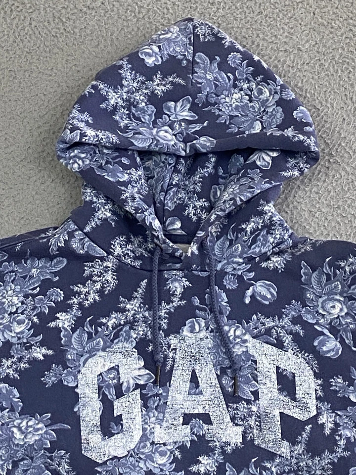 Gap x Love Shack Elegante Adulto Grande Azul Floral Sudadera con Capucha Ropa de Calle Foto 3 de 4