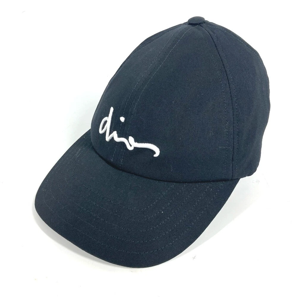 DIOR HOMME 733C901W8963 Bicolor logo hat cap baseball cap wool Black/White
