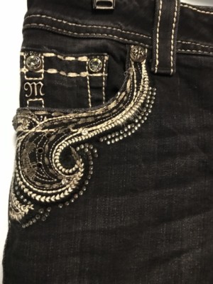 Jean Skinny Miss Me Taille 27 Noir - Style Slim Cool, Occasion En Très Bon état, Parfait Pour Une Allure Décontractée Et Tendance