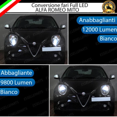 ELM CONVERSIONE FARI FULL LED ALFA ROMEO MITO 6000K BIANCO LED CANBUS 21800 LUMEN