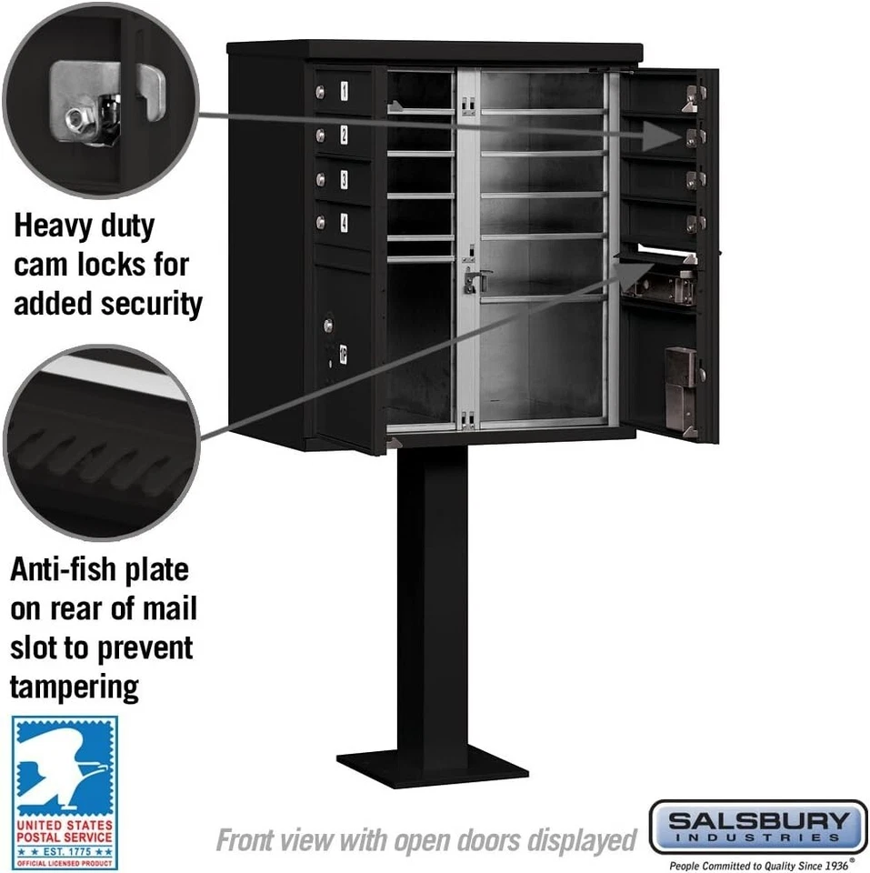 Salsbury Ind 3308BLK-U 8 A 尺寸门,美国邮政访问类型盒 ✅ — 第 3/4 张图片
