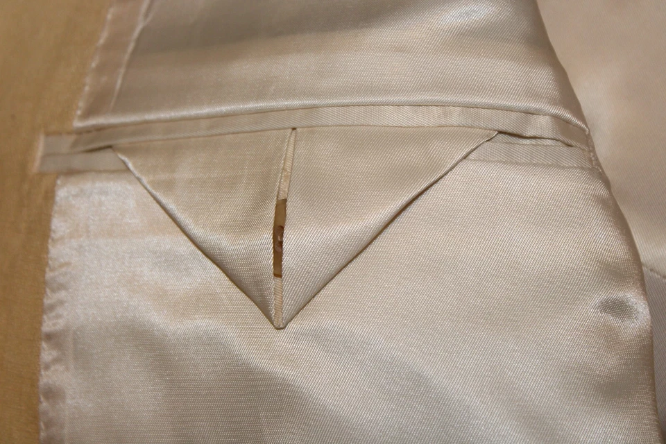 Polo Ralph Lauren 100% льняные брюки костюм пастельный желтый молодых мужчин современный крой весна - Изображение 4 из 4