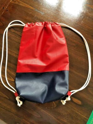 Unikat Rucksack Beutel Wandern Drawstring Bag handmade vegan Leder DIY Chill NEU