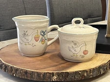 International - Marmalade Stoneware Creamer and Sugar Bowl & Lid