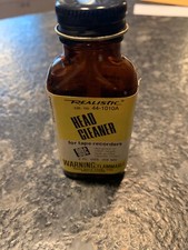 Vintage Realistic Bottle TAPE HEAD CLEANER 44-1010 for Tape Recorders 1/2 Full