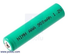 Rechargeable NiMH AAA Battery: 1.2 V, 900 mAh, 1 cell
