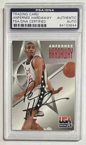 ANFERNEE HARDAWAY Signed 1996-97 Skybox Texaco USA Autograph PSA/DNA AUTO
