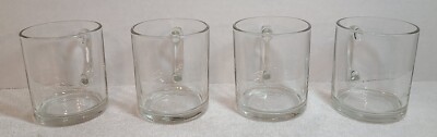 Clear Glass Coffee Mugs 8 fl. oz. Set of 4 | eBay