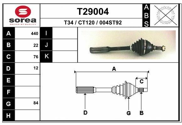 Antriebswelle FüR Citroen 2CV / Acadiane / AMI / AMI Break / Dyane / Mehari NEU-image