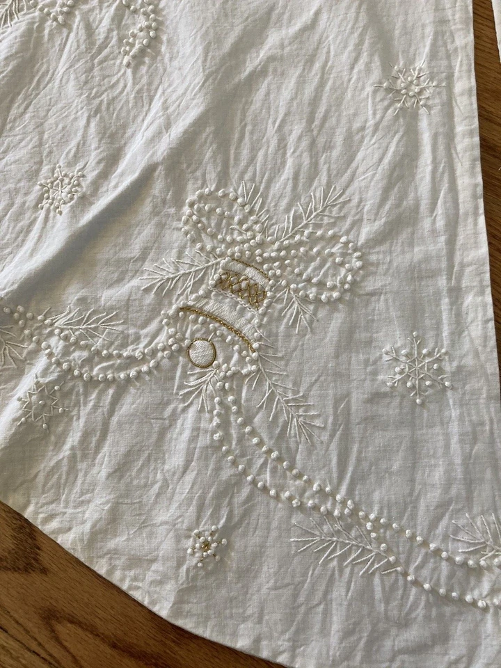 Vtg Finished Creative Circle Christmas Tree Skirt Kit Candlewick 2700 1988 - Image 2 of 4