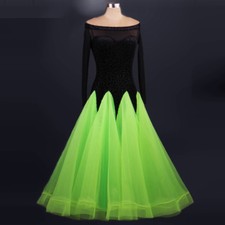 NEW Latin Ballroom Dance Dress Modern Salsa Waltz Standard Long Dress F174