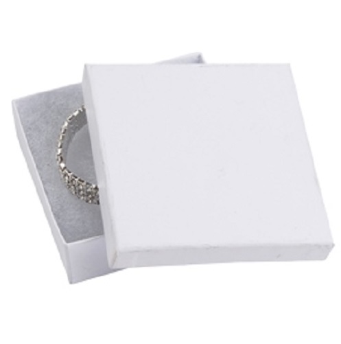 Jewelry Boxes Lot of 50 White Matte Finish Cotton Filled Gift 3 &frac12; X 3 &frac12; x 1