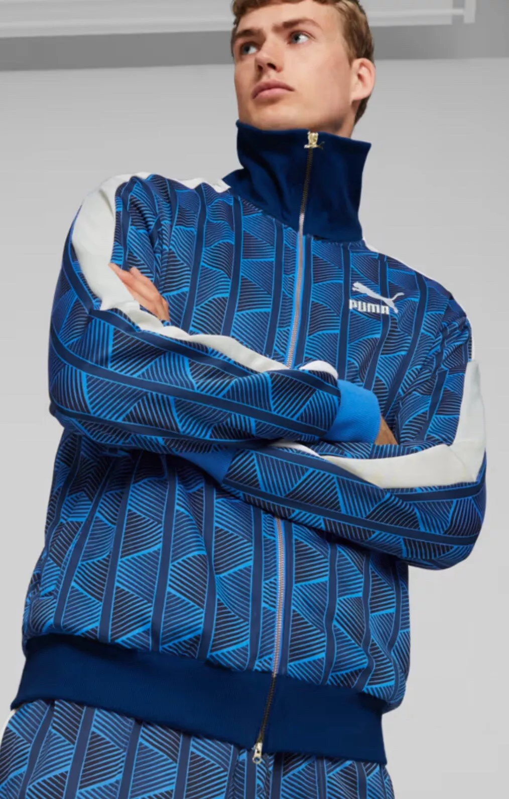 Veste de survêtement Puma Kith Exclusive T7 bleu course 621843 47 homme XL