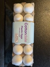 12 Blank Hollow Solid White Plastic Easter Eggs 2.25 Inches