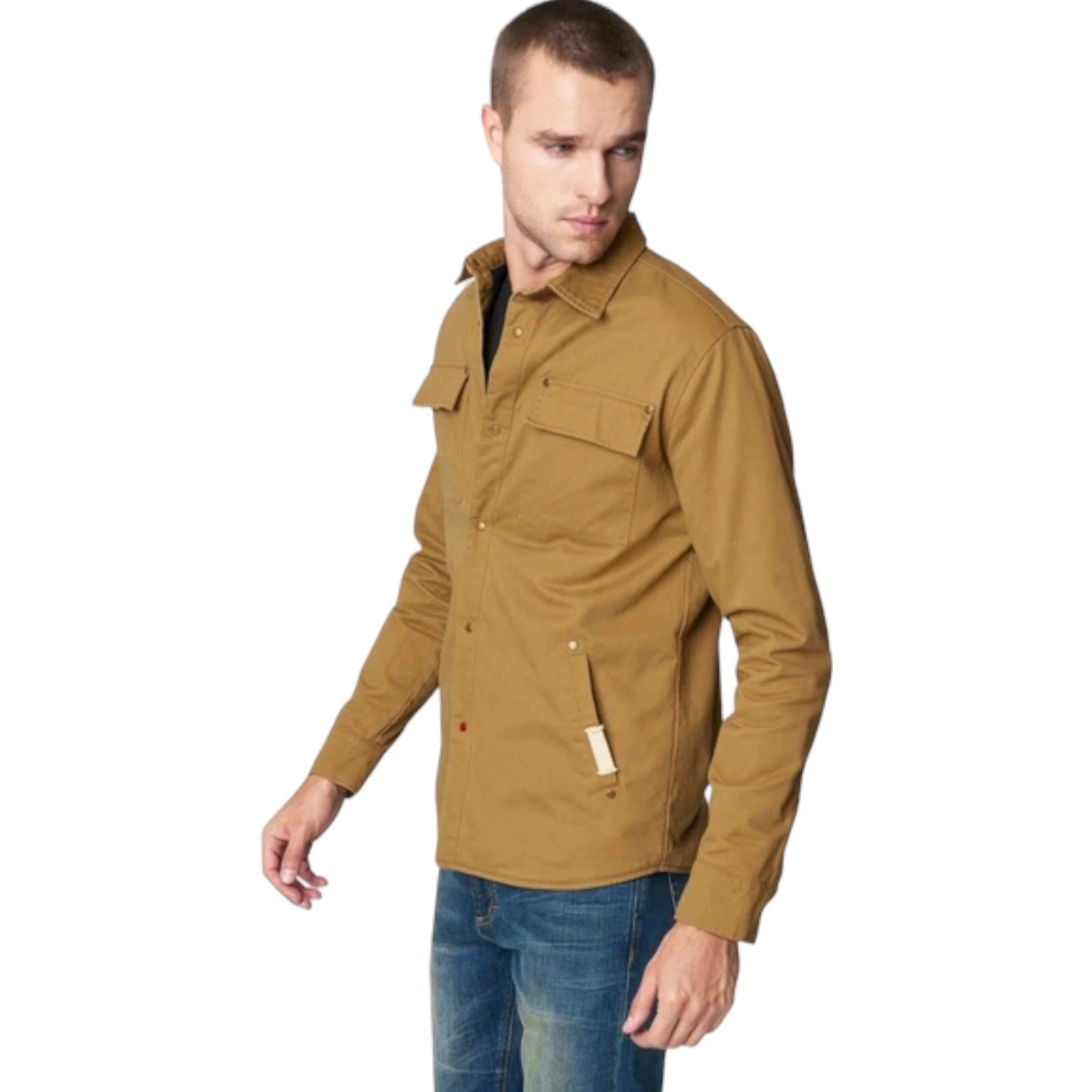 BLANKNYC Introvert Camel Snap Front Insulated Cotton Shirt Jacket Size XL New