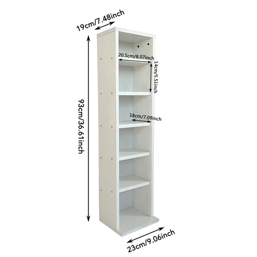 6 Tier Wooden CD DVD Game Book Shelf Storage Tower Rack- Fits 102 CDs Holders - Picture 22 of 23