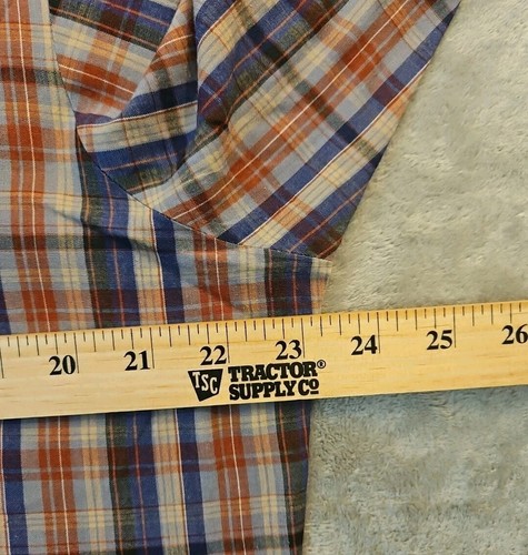 Arrow Sportswear Shirt Mens L Gray Red Blue Plaid Long Sleeve Button Down - Picture 9 of 10