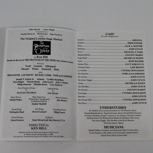 Vintage 1988 The Original London Stage Musical Phantom of the Opera Program - Picture 4 of 7