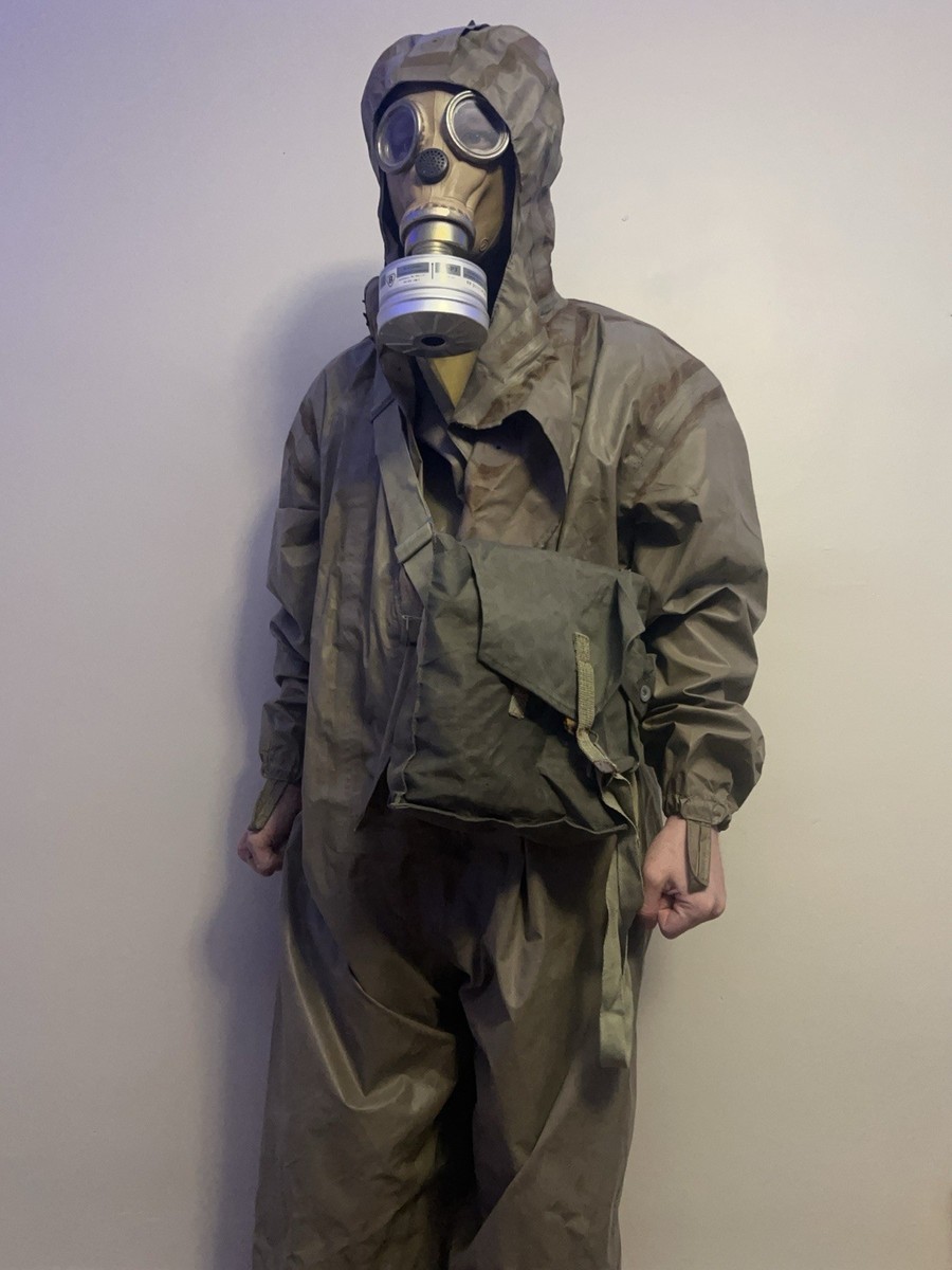 Soviet L-1 Hazmat Suit + Gas Mask w/ Hose & Bag – Cold War