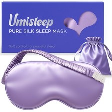 Sleep Mask in Certified Mulberry Silk, 22 Momme 6A Soft Eye Masks for Sleep, ...