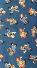 Raggedy Ann Andy Tossed Blue Fabric NEW BTY Multi Available