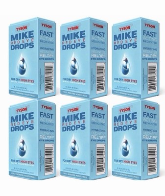 Lot Of 6  Tyson 2.0 - Eye Drops Redness Relief Clear Eyes 0.5 Fl Oz,15 ml 03/27