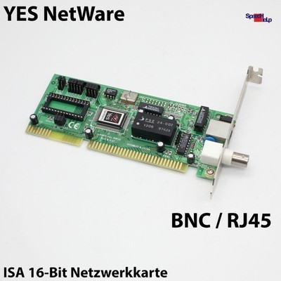 Novell NetWare YES 16-Bit ISA BNC Ethernet LAN Card NE2000 10 Mbit 2 Ports