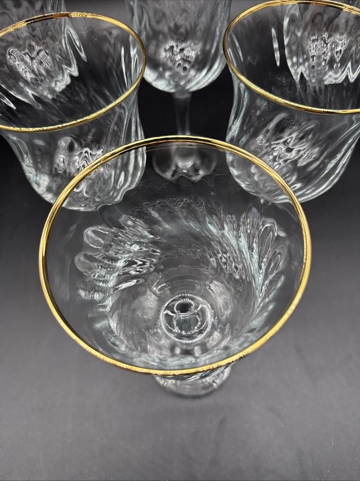 CONJUNTO DE 6 TAÇAS DE VINHO CRISTAL ARO DOURADO MAXIM CIRCLEWARE, Vintage - Imagem 3 de 4