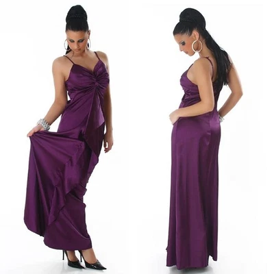 Glamouröses Gala Abendkleid aus edlem Satin Lila #AK360 - Bild 1 von 4