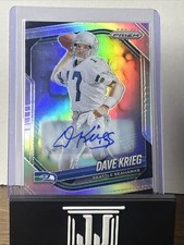 🔥DAVE KRIEG 2025 PANINI PRIZM AUTOGRAPH SILVER SEATTLE SEAHAWKS AUTO🔥
