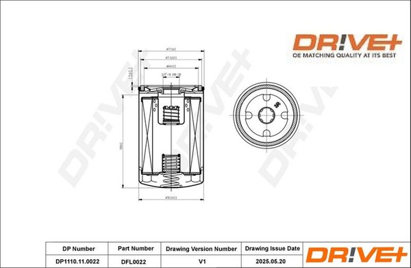 Dr!ve+ DP1110.11.0022 ÖLfilter MotoröLfilter-image