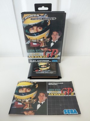 Sega Mega Drive Ayrton Sennas Super Monaco GP II Boxed PAL Manual Included