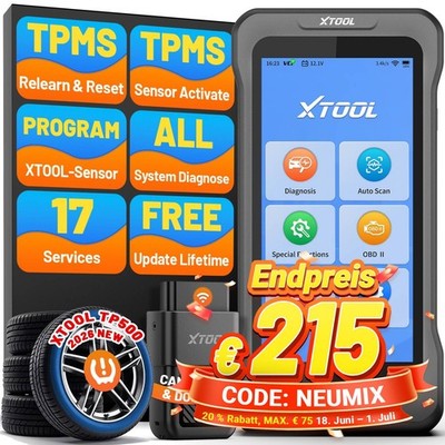 XTOOL TP500 Vollständiges TPMS-System-Diagnosegerät OBD2 Diagnosegerät Scanner