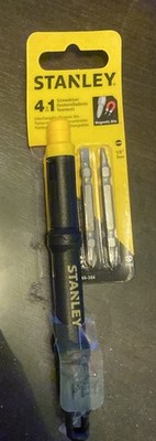 NOS Stanley 4-in-1 Pocket Screwdriver w/Magnetic Bits Phillips Flathead 66-344