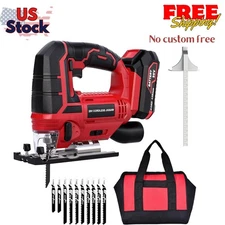 Jig Saw - 20V Cordless Jigsaw with Battery and Charger 2700 SPM Rechargeable