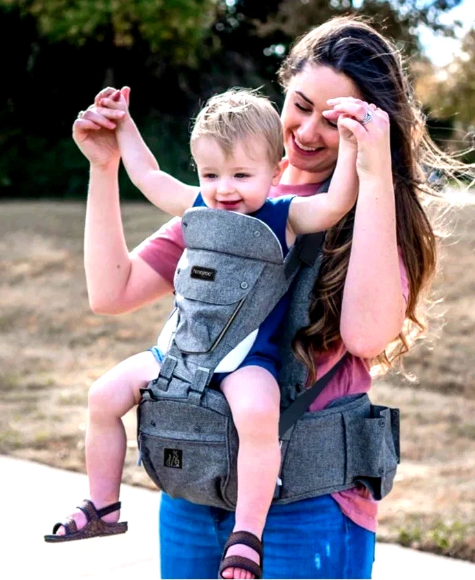 Honeyroo Baby Carrier 3-36 Months Classic Joey Gray Front or Back Carrier
