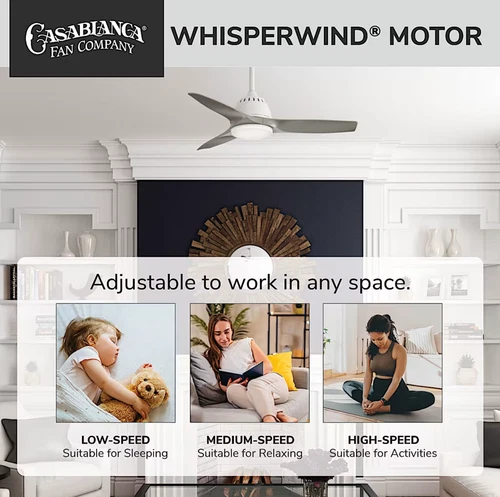 NEW Casablanca Wisp 44" Modern Ceiling Fan - White, LED Light, Remote, 59149 - Picture 8 of 11