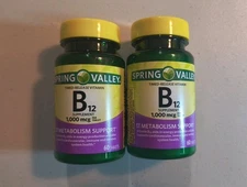 Spring Valley Vitamin B12 1000 Mcg Timed Release Tablets 60,  2 Pack, Exp 12/29