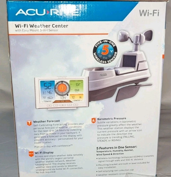 AcuRite 5-in-1 Weather Station with Wi-Fi -WEATHER UNDERGROUND COMPATIBLE - Image 3 of 3